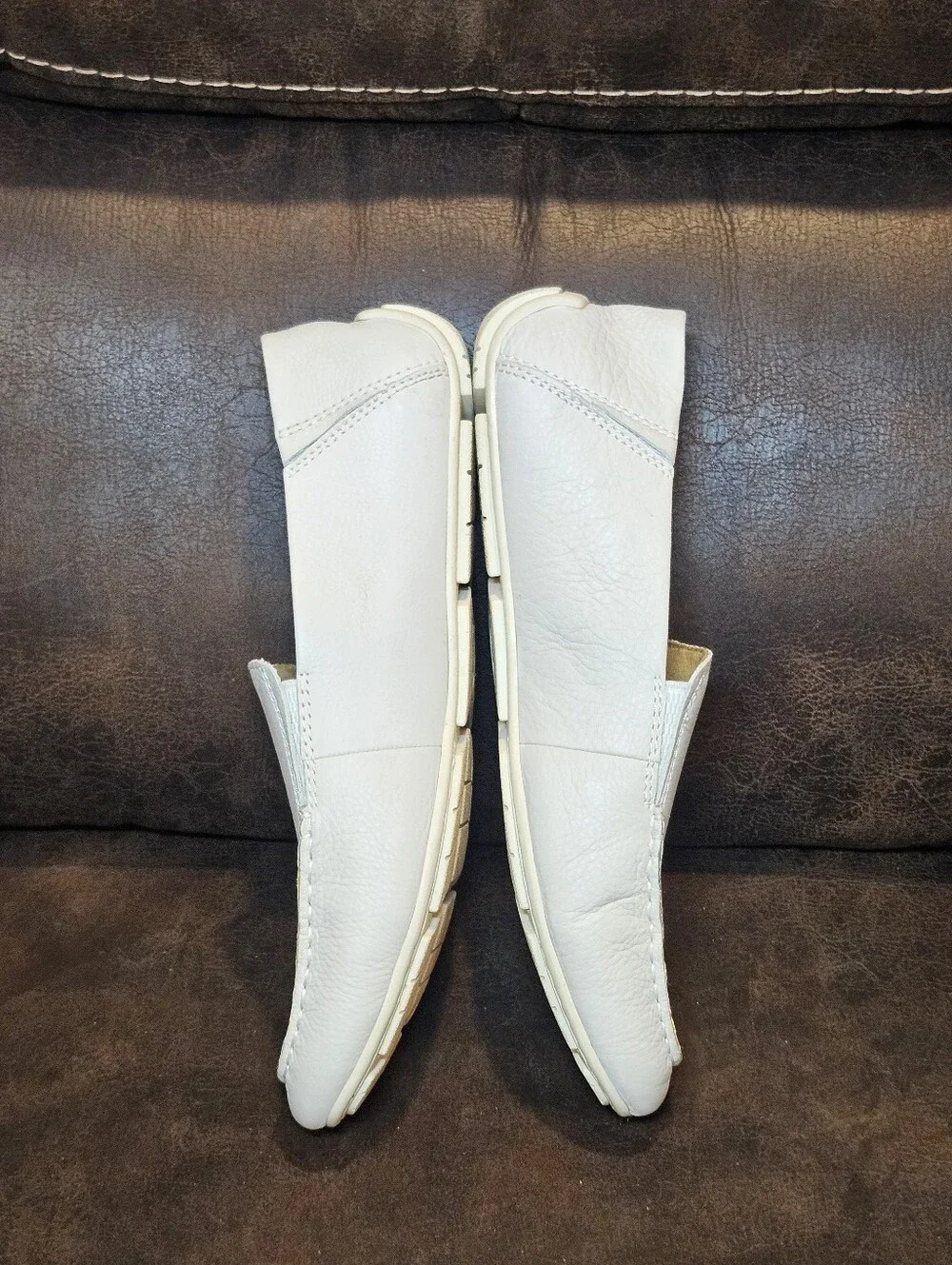11 Born Allan Driving Shoes Moccasins Loafers Slip On White/off-white